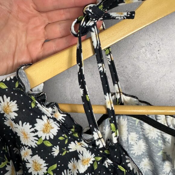 NWT ASOS Daisy Floral Dress Womens Size 10 Sweetheart Neck Tie Shoulder Boho NEW - Picture 9 of 16